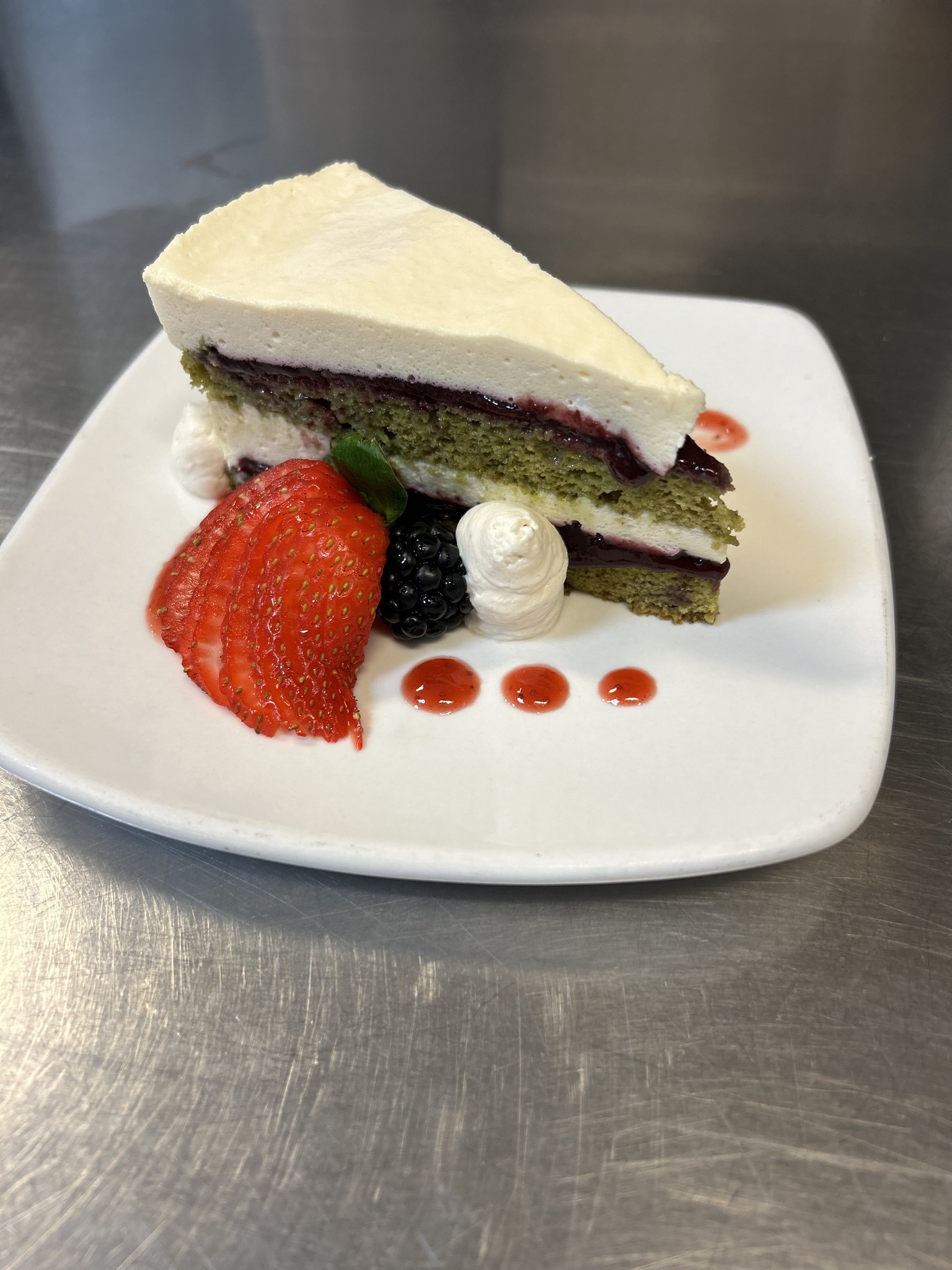 Matcha Vanilla Mousse cake